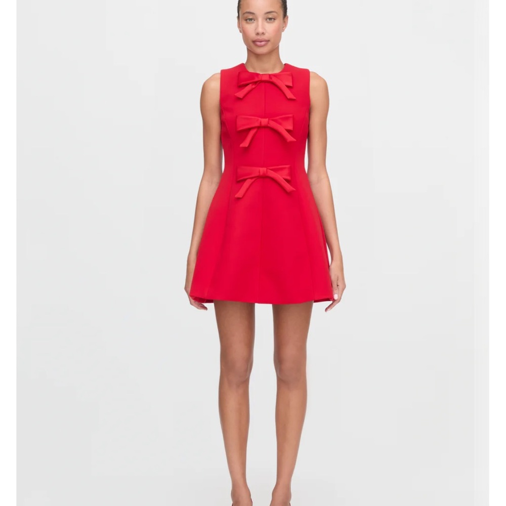 Hill House Vibrant Red Bow Midi Dress